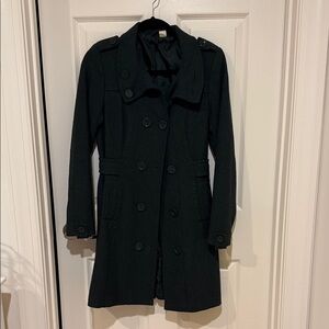 Divided dark Green Double-Breasted Pea Coat